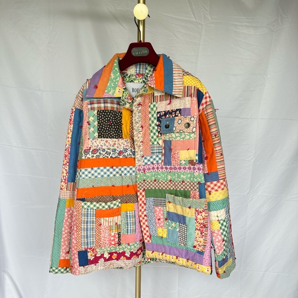BODE 1930 Log Cabin Patchwork Cotton Jacket - Picture 1 of 3